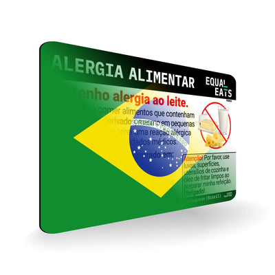 Milk Allergy in Portuguese. Milk Allergy Card for Brazil