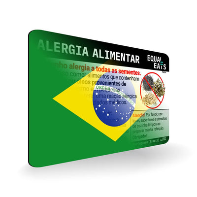 Seed Allergy in Portuguese. Seed Allergy Card for Brazil