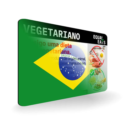 Lacto Vegetarian Card in Portuguese. Vegetarian Travel for Brazil