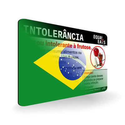 Fructose Intolerance in Portuguese. Fructose Intolerant Card for Brazil