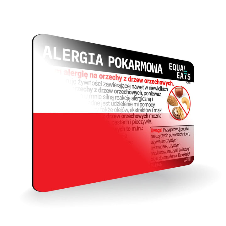 Polish Tree Nut Allergy Card