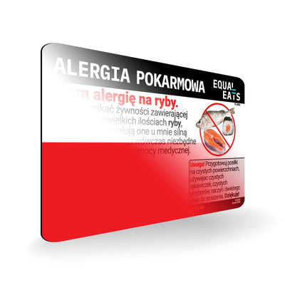 Fish Allergy in Polish. Fish Allergy Card for Poland
