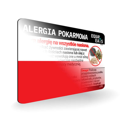 Seed Allergy in Polish. Seed Allergy Card for Poland