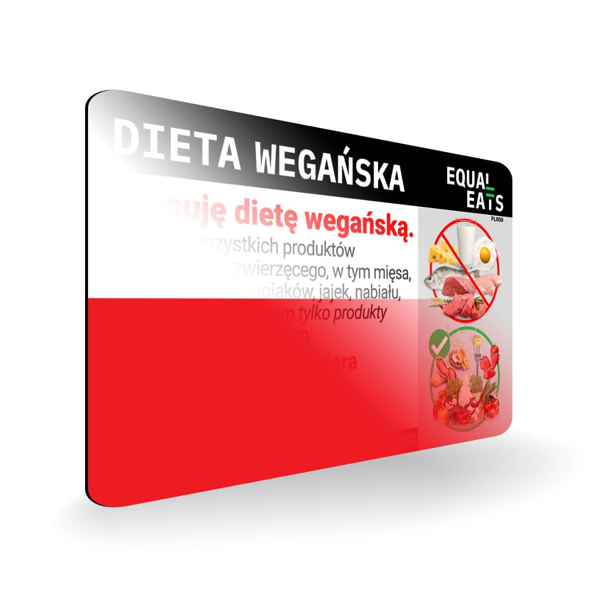 Vegan Diet in Polish. Vegan Card for Poland