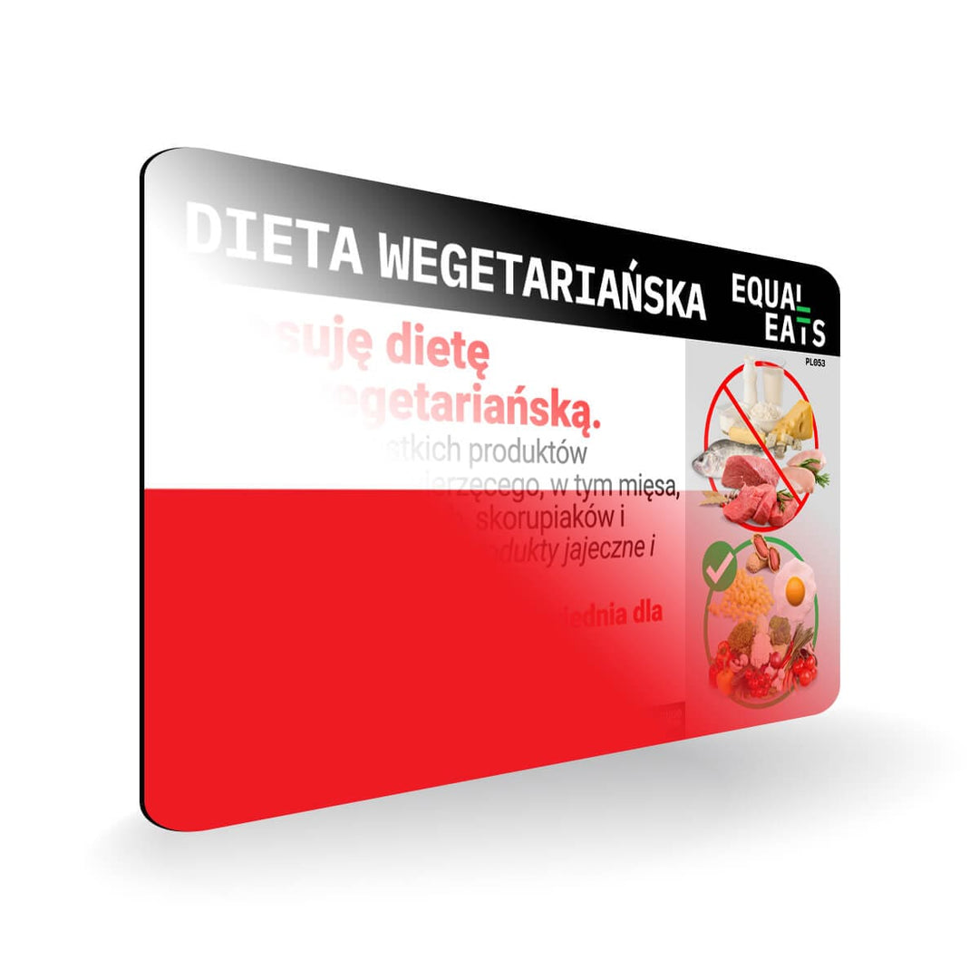 Ovo Vegetarian in Polish. Card for Vegetarian in Poland