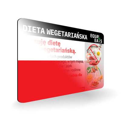 Lacto Vegetarian Card in Polish. Vegetarian Travel for Poland