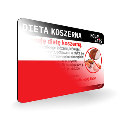 Kosher Diet in Polish. Kosher Card for Poland