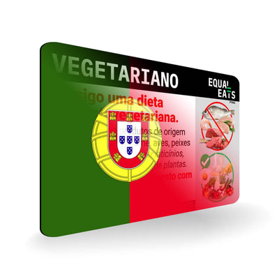 Lacto Ovo Vegetarian Diet in Portuguese. Vegetarian Card for Portugal