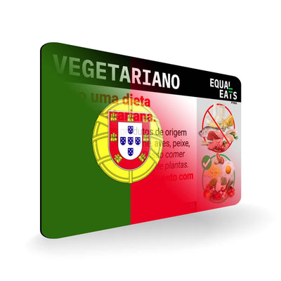 Ovo Vegetarian in Portuguese. Card for Vegetarian in Portugal