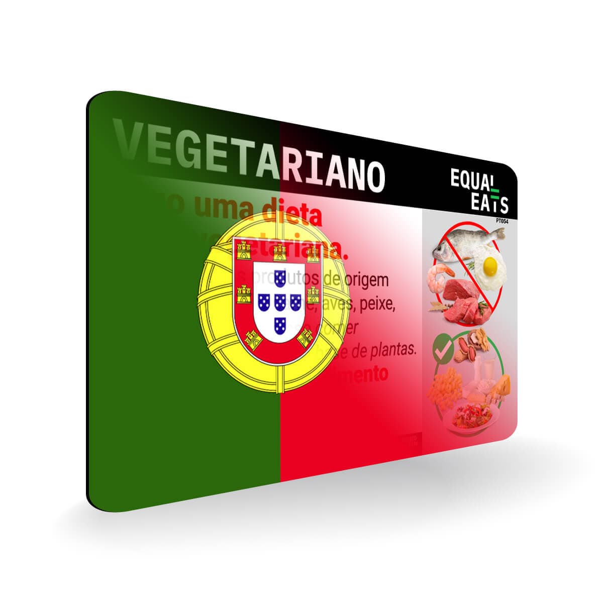 Lacto Vegetarian Card in Portuguese. Vegetarian Travel for Portugal