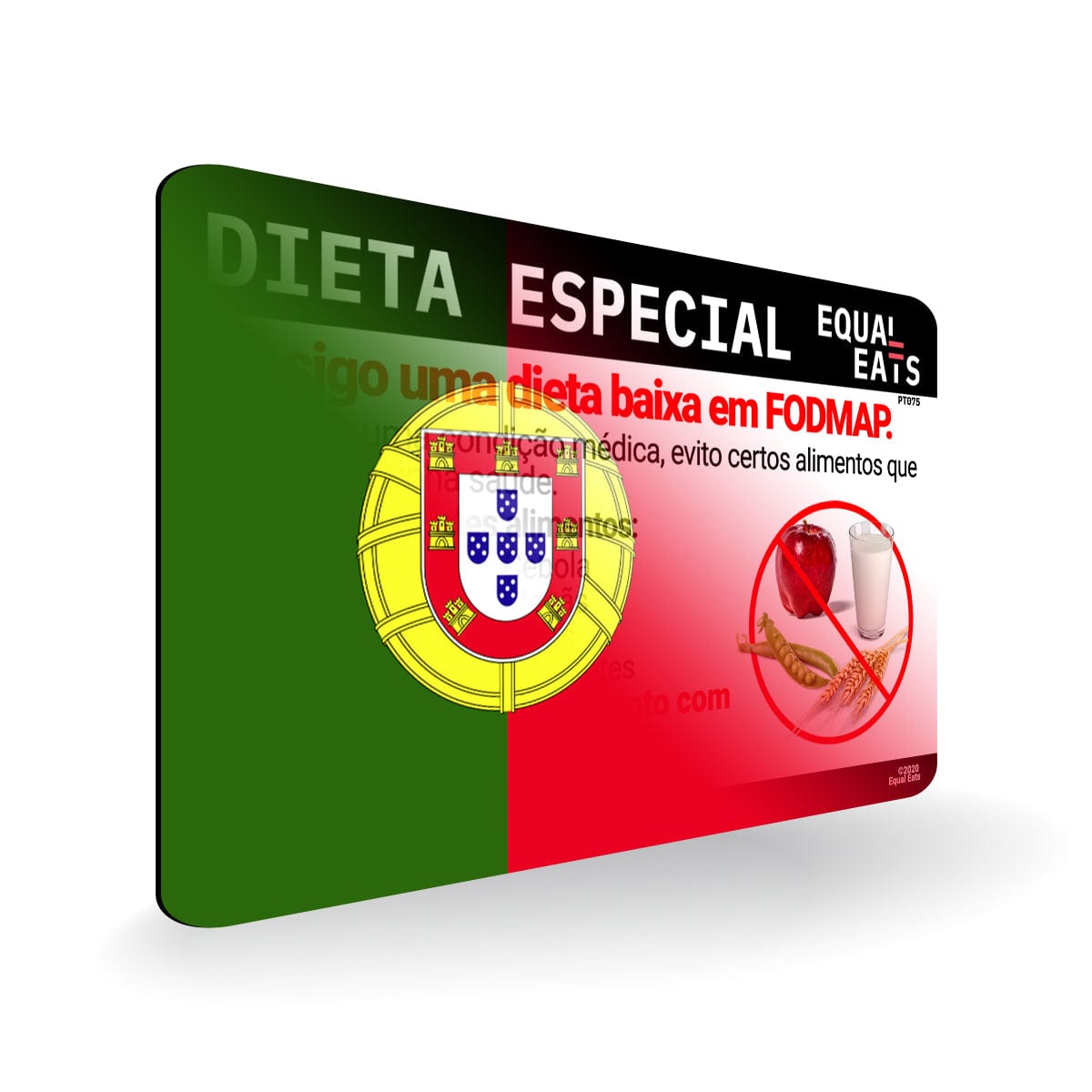Low FODMAP Diet in Portuguese. Low FODMAP Diet Card for Portugal