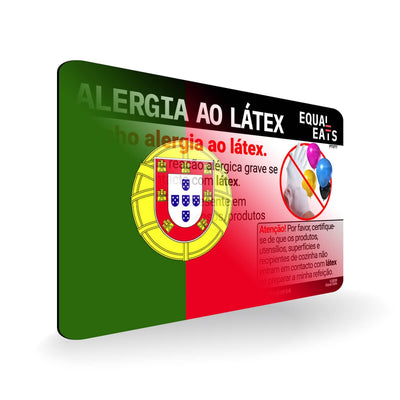 Latex Allergy in Portuguese. Latex Allergy Travel Card for Portugal