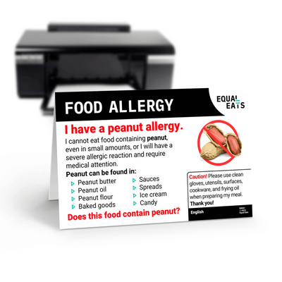 Peanut Allergy Printable Translation Card by Equal Eats