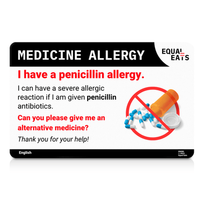 Traditional Chinese (Hong Kong) Penicillin Allergy Card