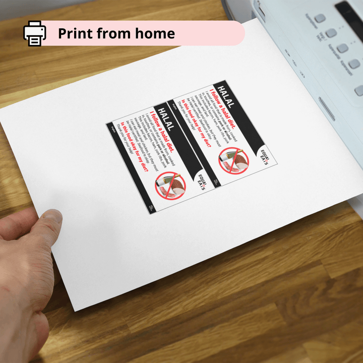 Free Halal Card (Printable)