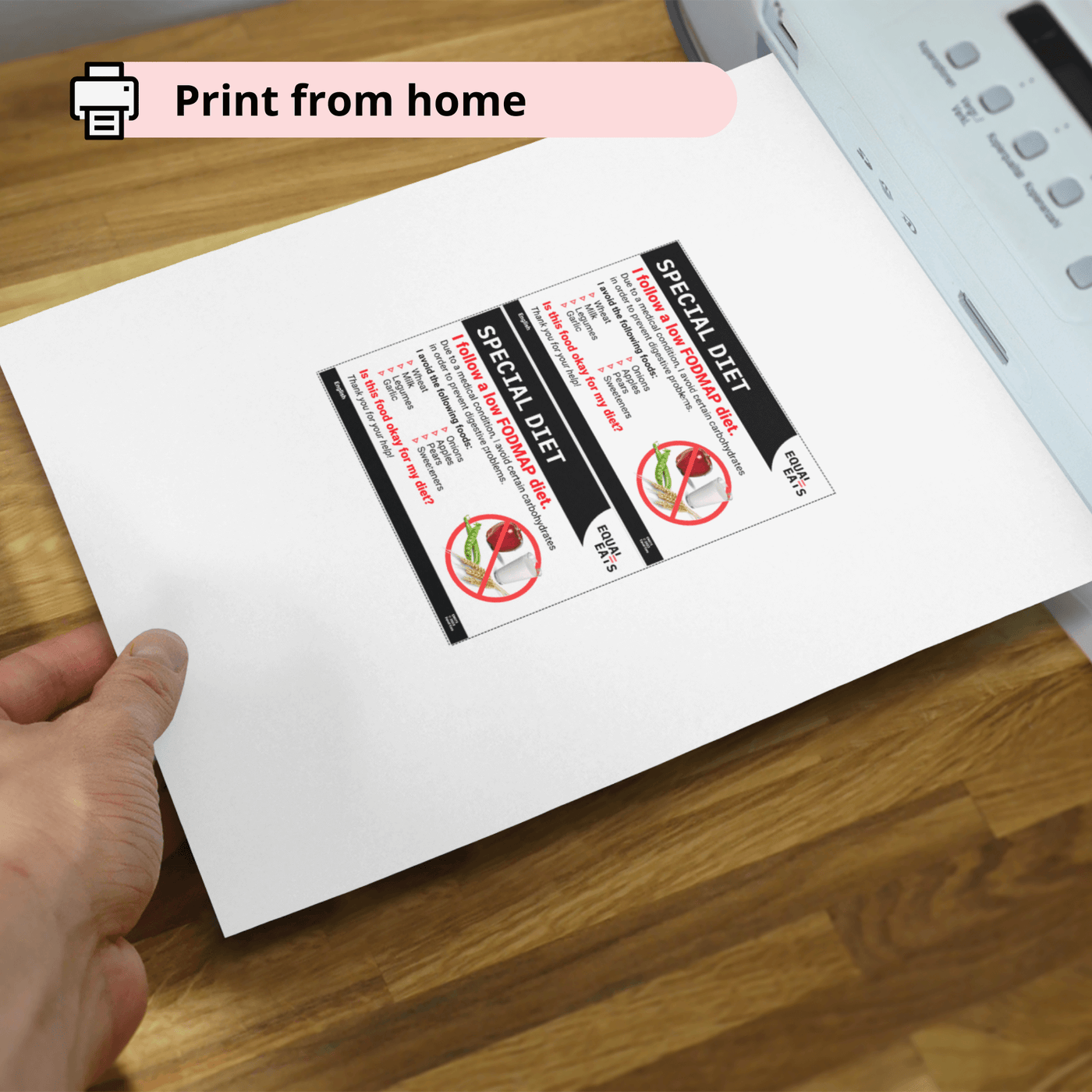 Free Low FODMAP Diet Card in English (Printable)