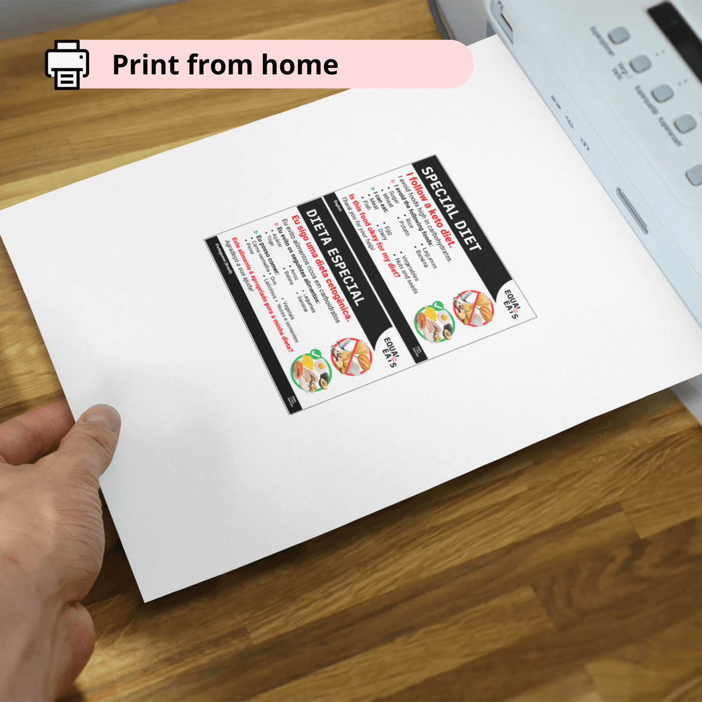 Printable Keto Diet Restaurant Chef Card