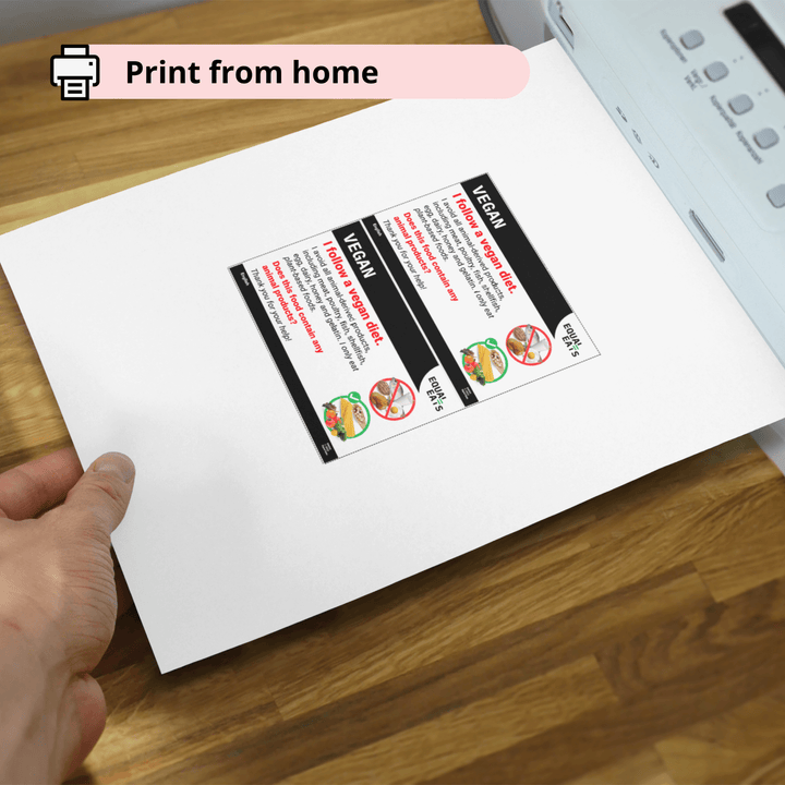 Free Vegan Card in English (Printable)