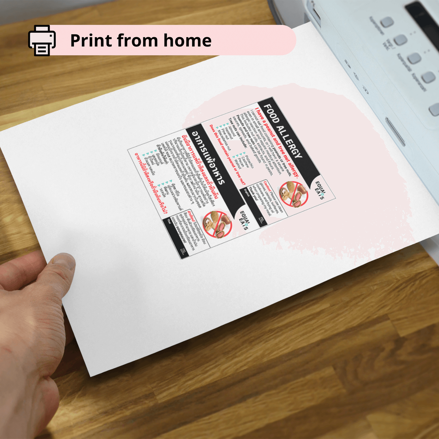 Printable Peanut and Tree Nut Allergy Card in Japanese