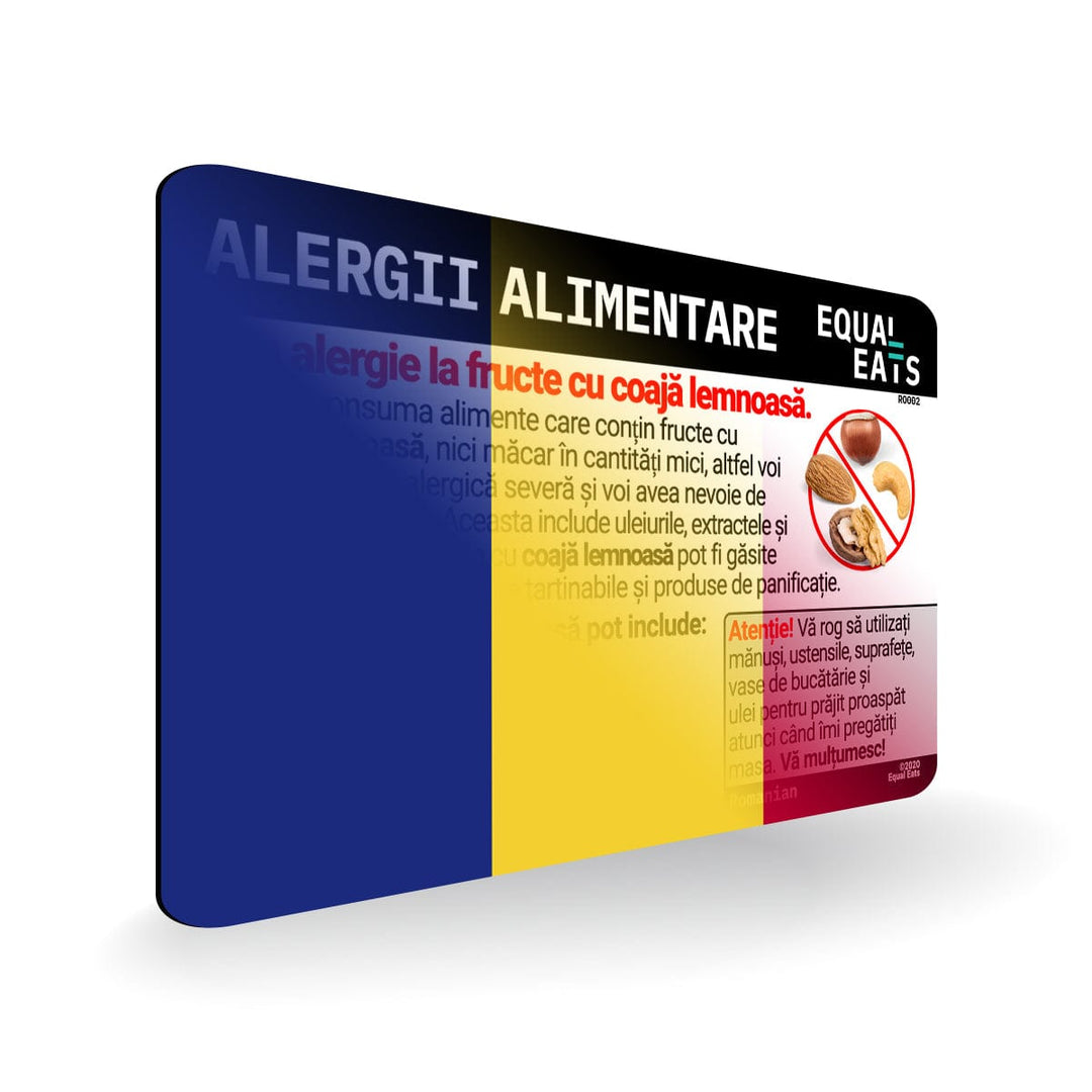 Romanian Tree Nut Allergy Card