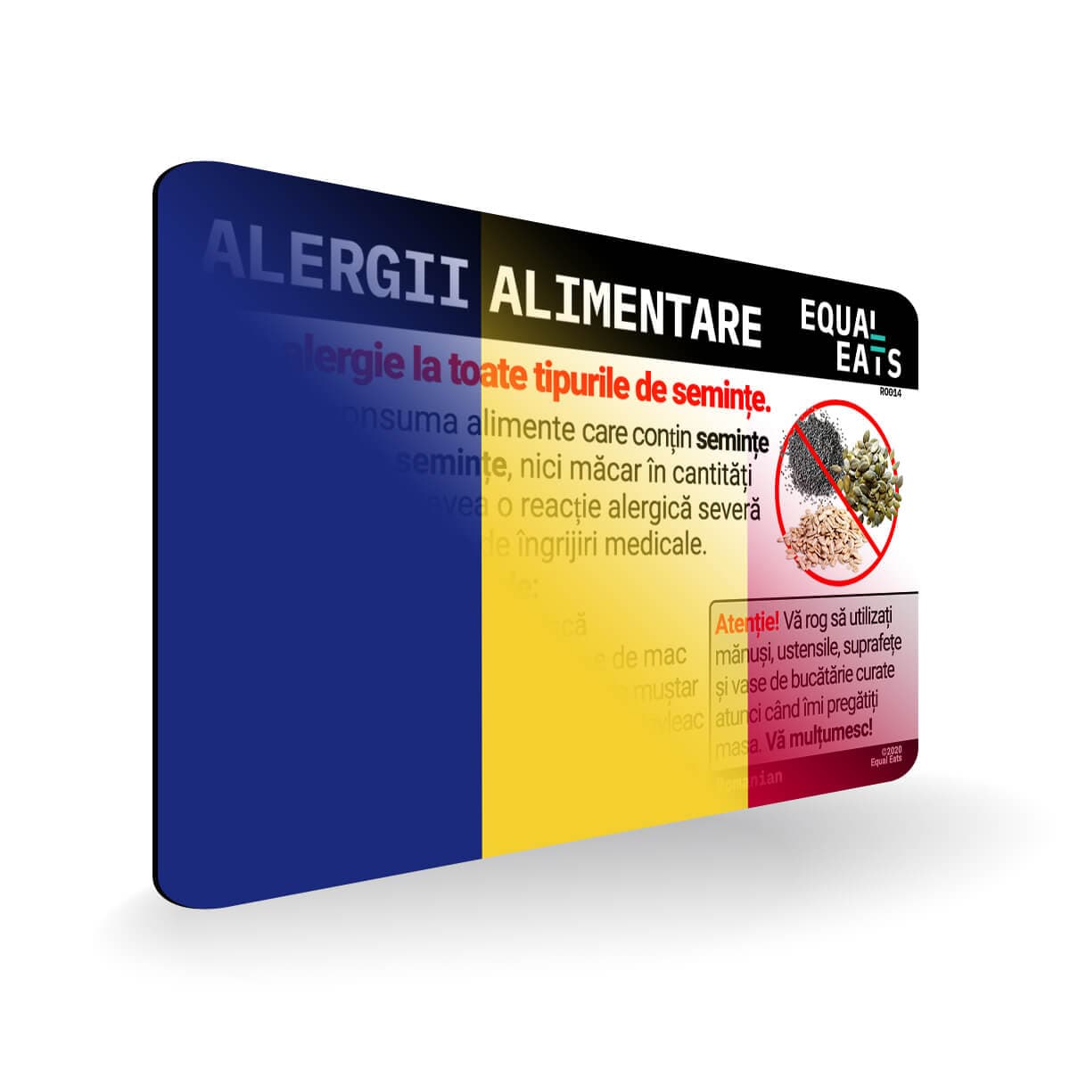 Seed Allergy in Romanian. Seed Allergy Card for Romania
