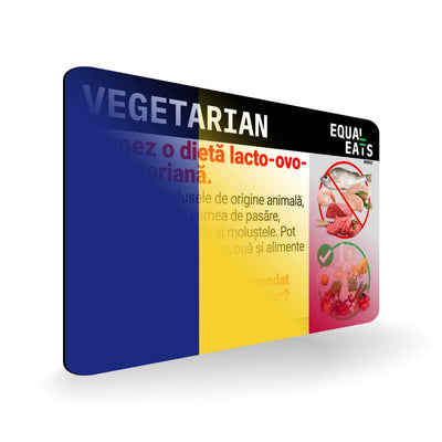 Lacto Ovo Vegetarian Diet in Romanian. Vegetarian Card for Romania