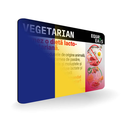Lacto Vegetarian Card in Romanian. Vegetarian Travel for Romania