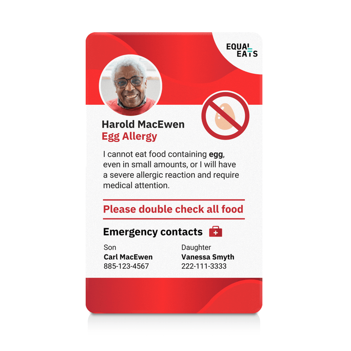 Red Alert Egg Allergy ID Card (EqualEats)