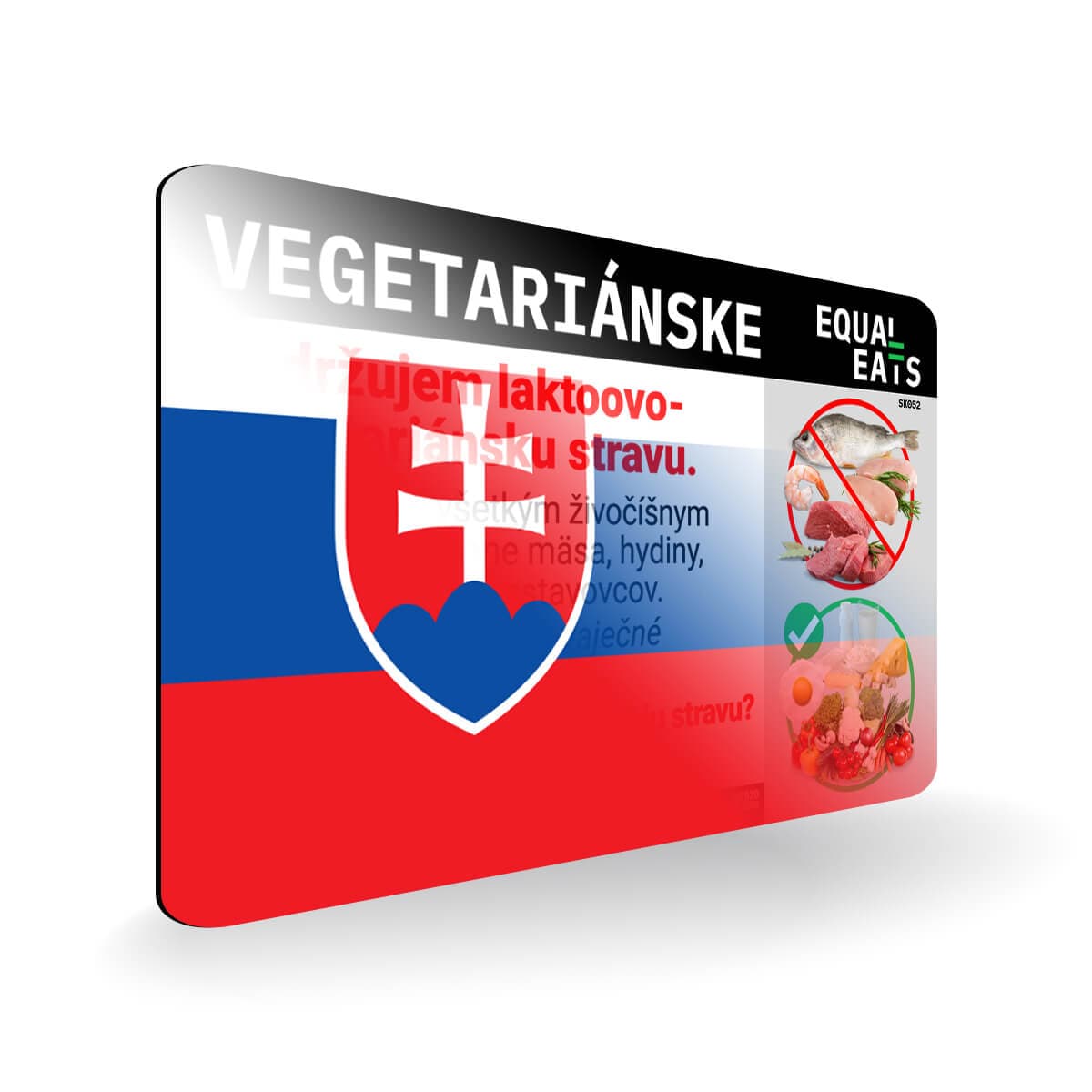 Lacto Ovo Vegetarian Diet in Slovak. Vegetarian Card for Slovakia