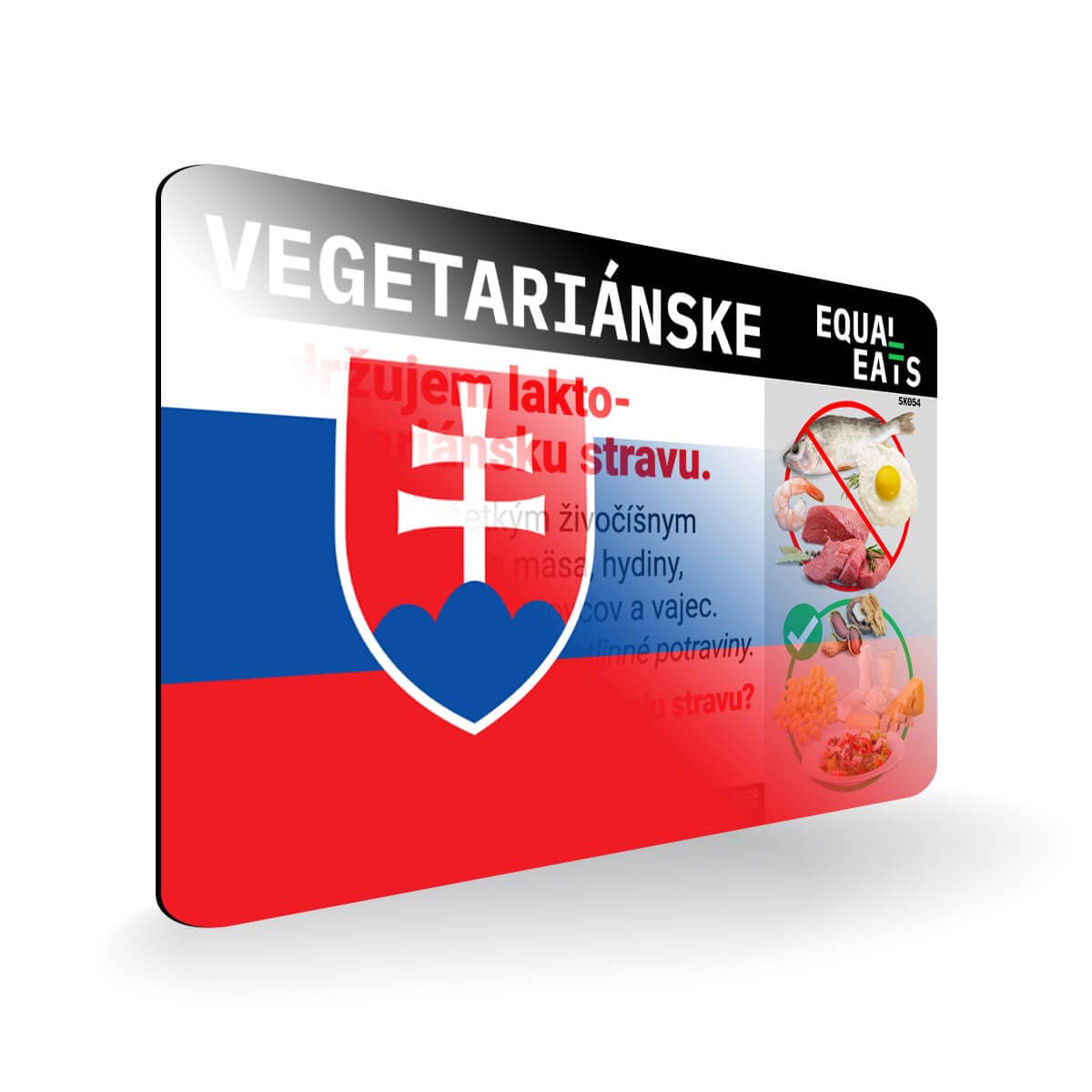Lacto Vegetarian Card in Slovak. Vegetarian Travel for Slovakia