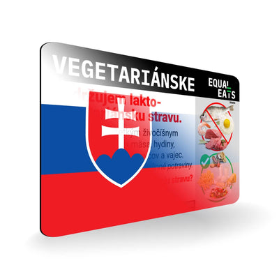 Lacto Vegetarian Card in Slovak. Vegetarian Travel for Slovakia