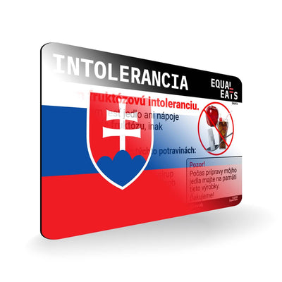 Fructose Intolerance in Slovak. Fructose Intolerant Card for Slovakia