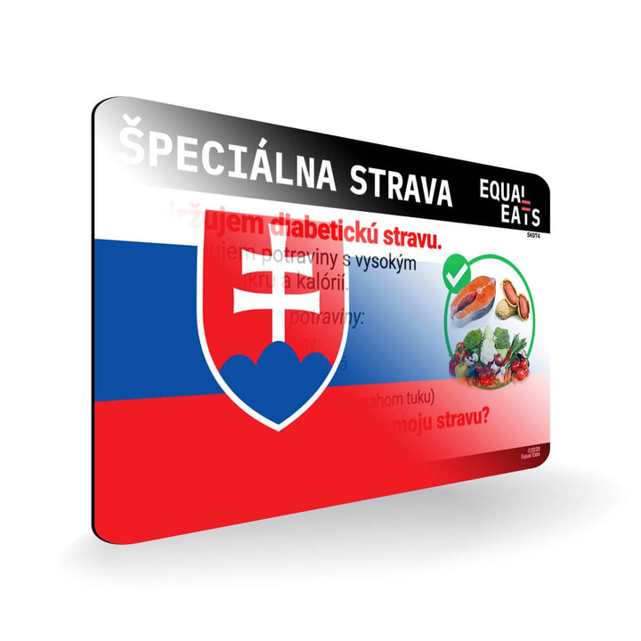 Diabetic Diet in Slovak. Diabetes Card for Slovakia Travel