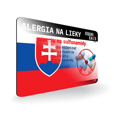 Sulfa Allergy in Slovak. Sulfa Medicine Allergy Card for Slovakia