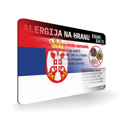 Seed Allergy in Serbian. Seed Allergy Card for Serbia