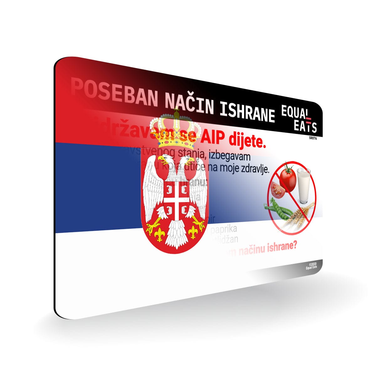 AIP Diet in Serbian. AIP Diet Card for Serbia