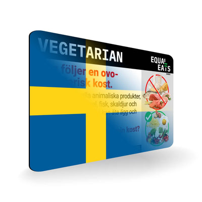 Ovo Vegetarian in Swedish. Card for Vegetarian in Sweden