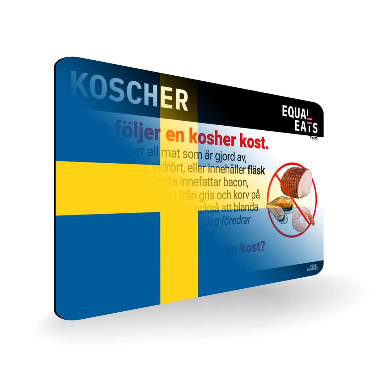 Kosher Diet in Swedish. Kosher Card for Sweden