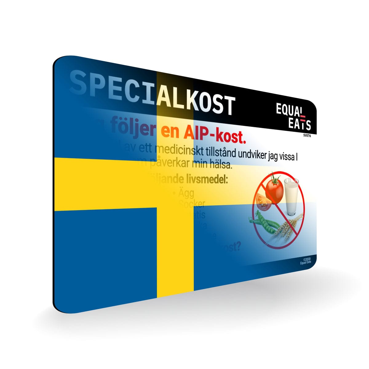 AIP Diet in Swedish. AIP Diet Card for Sweden