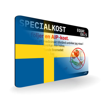 AIP Diet in Swedish. AIP Diet Card for Sweden