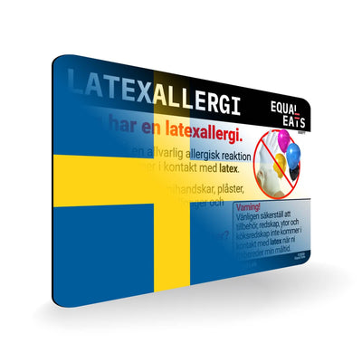 Latex Allergy in Swedish. Latex Allergy Travel Card for Sweden