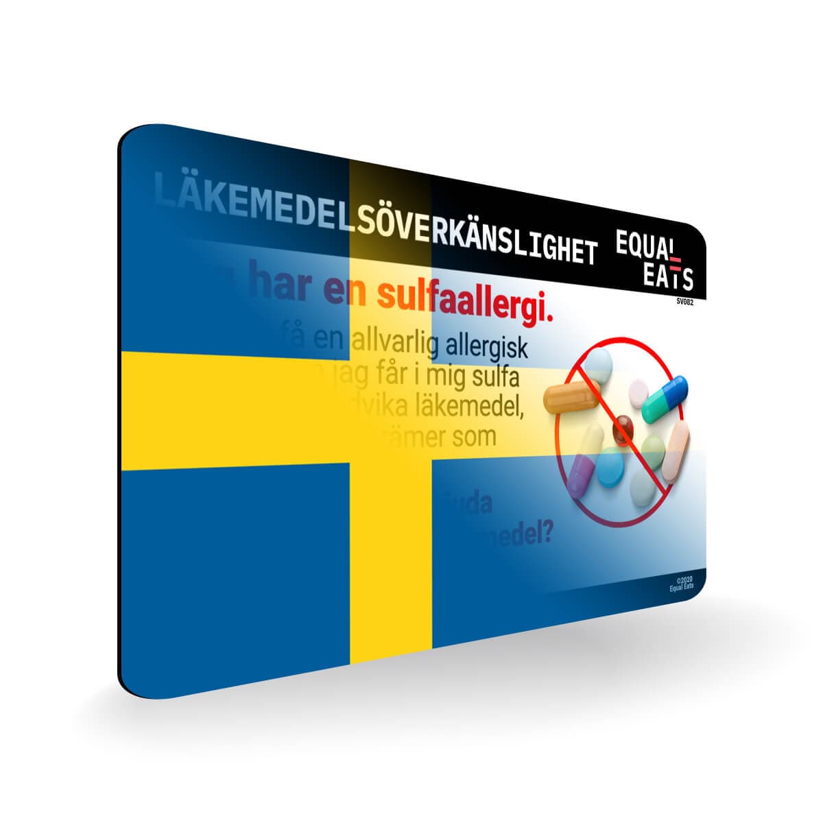 Sulfa Allergy in Swedish. Sulfa Medicine Allergy Card for Sweden