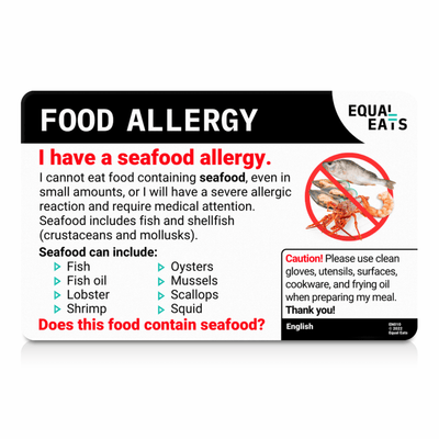 Russian Seafood Allergy Card