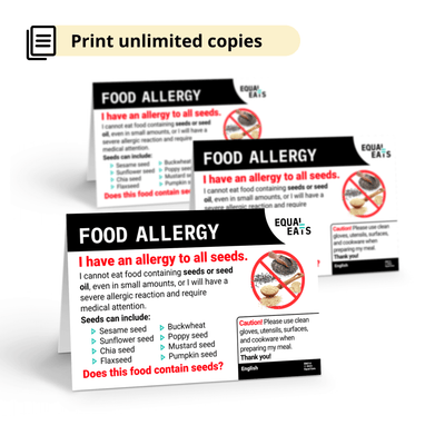 Seed Allergy Alert Cards