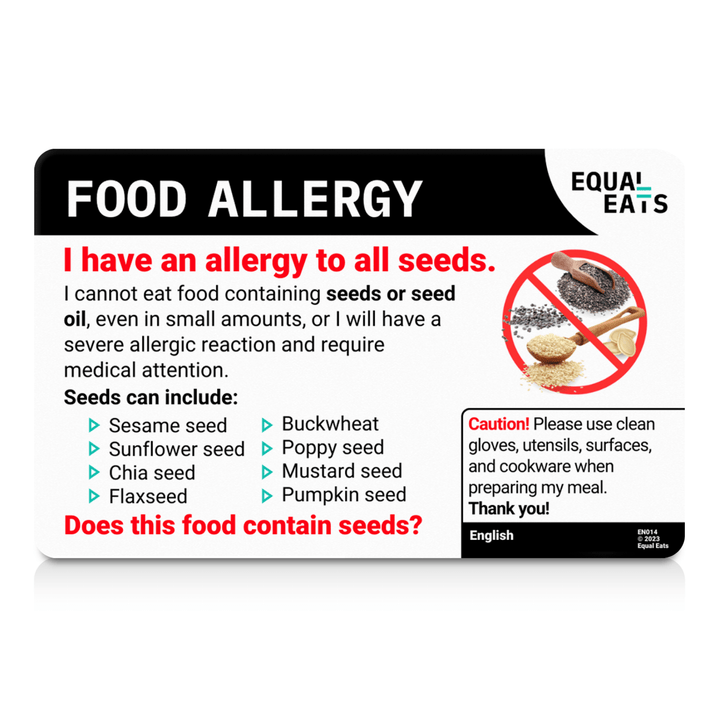 Hindi Seed Allergy Card