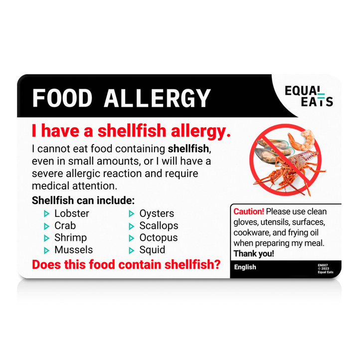 Simplified Chinese Shellfish Allergy Card