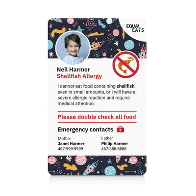Space Shellfish Allergy ID Card (EqualEats)