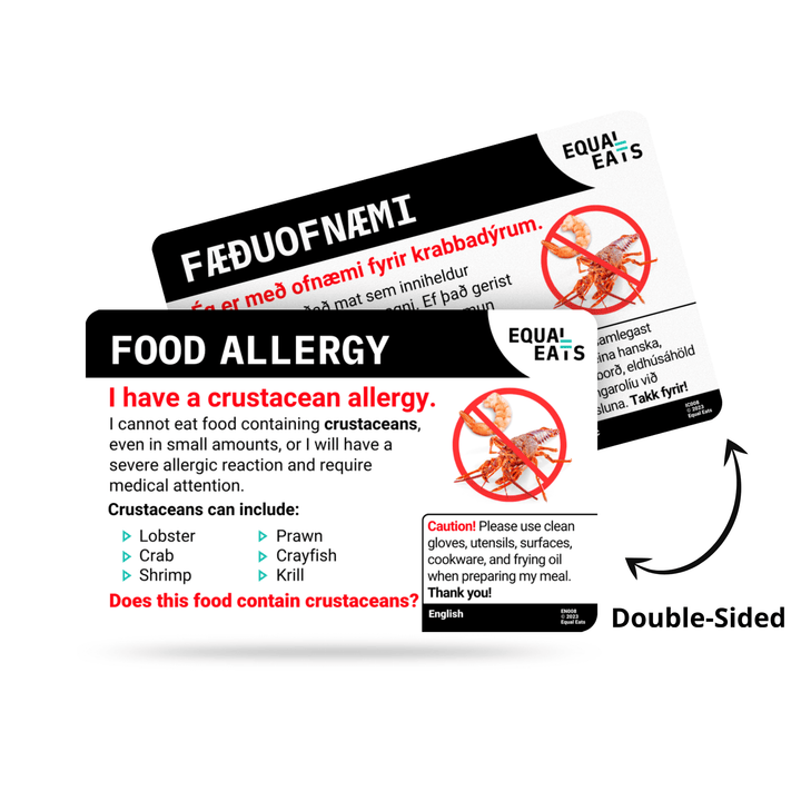 Hebrew Crustacean Allergy Card