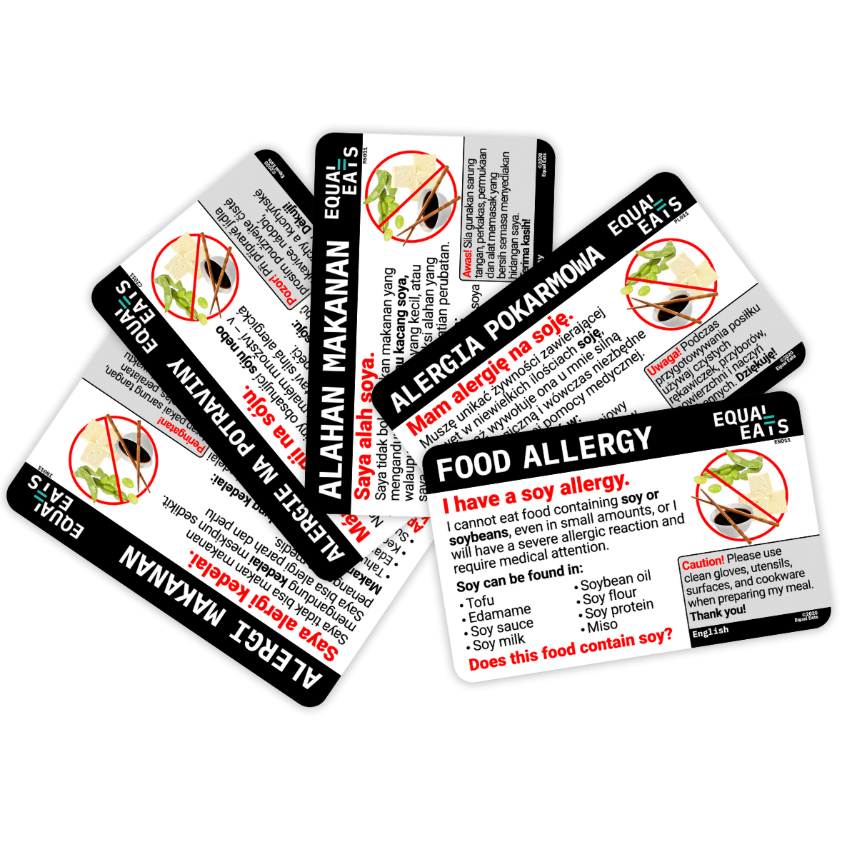 Soy Allergy Translation Cards - Equal Eats