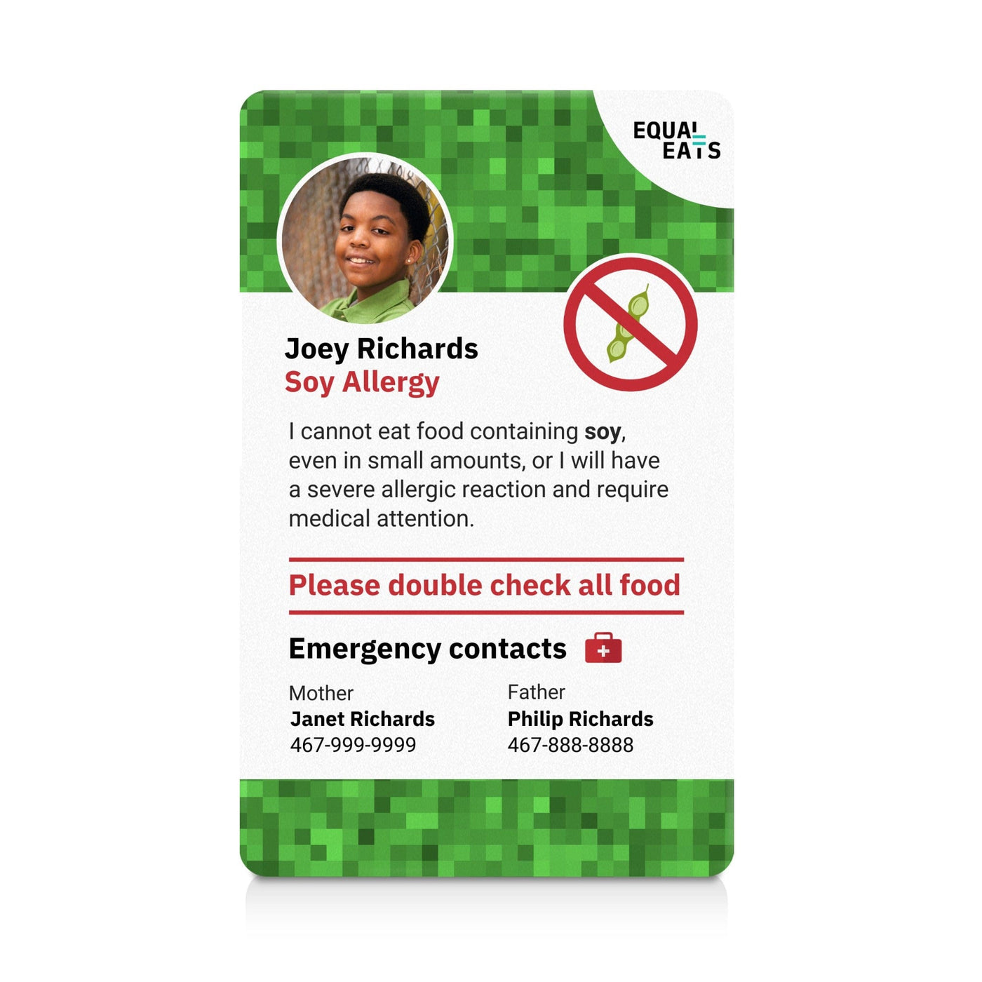 Gaming Soy Allergy ID Card (EqualEats)